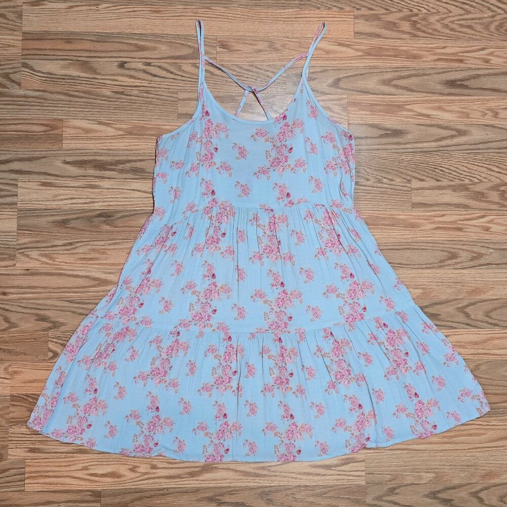 Cinnamon Girl Lrg Floral Print Tiered Sundress Spaghetti Straps Made in Hawai'i